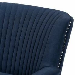Wilhelm Velvet Wood Armchair Blue/Dark Brown - Baxton Studio 14 Wilhelm Velvet Wood Armchair Blue/Dark Brown - Baxton Studio -Living Room Chairs store unnamed file 2509