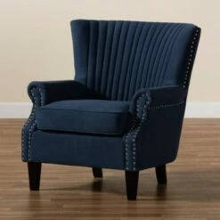 Wilhelm Velvet Wood Armchair Blue/Dark Brown - Baxton Studio 19 Wilhelm Velvet Wood Armchair Blue/Dark Brown - Baxton Studio -Living Room Chairs store unnamed file 2514