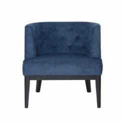 Clough Contemporary Fabric Tufted Accent Chair - Christopher Knight Home Navy Blue/dark Brown -Living Room Chairs store unnamed file 2525