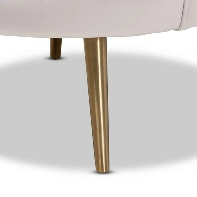 Cosette Velvet Upholstered Chair Light Beige/Gold - Baxton Studio 6 Cosette Velvet Upholstered Chair Light Beige/Gold - Baxton Studio - Image 4