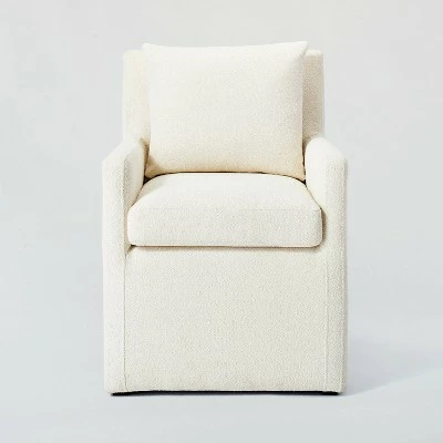 Threshold Designed W/Studio McGee Pacific Ridge Pillow Back Upholstered Anywhere Chair Cream - Threshold™ designed with Studio McGee 4 Threshold Designed W/Studio McGee Pacific Ridge Pillow Back Upholstered Anywhere Chair Cream - Threshold™ designed with Studio McGee - Image 2