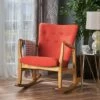 Callum Mid-Century Fabric Rocker - Christopher Knight Home Muted Orange -Living Room Chairs store unnamed file 2548