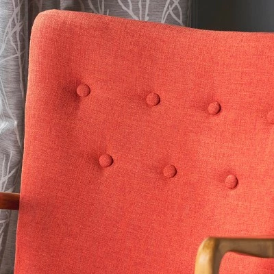 Callum Mid-Century Fabric Rocker - Christopher Knight Home Muted Orange 4 Callum Mid-Century Fabric Rocker - Christopher Knight Home Muted Orange - Image 3