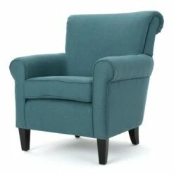 Roseville Upholstered Club Chair - Christopher Knight Home Dark Teal -Living Room Chairs store unnamed file 2582