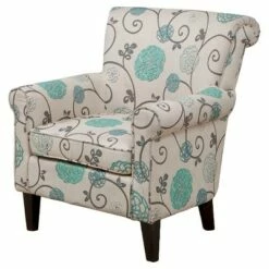 Roseville Upholstered Club Chair - Christopher Knight Home Dark Teal -Living Room Chairs store unnamed file 2584