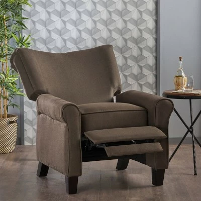 Thalia Traditional Fabric Recliner - Christopher Knight Home Coffee 4 Thalia Traditional Fabric Recliner - Christopher Knight Home Coffee - Image 2
