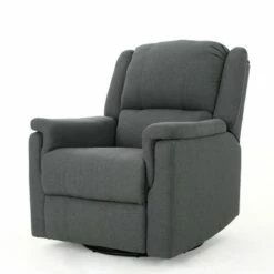 Jennette Tufted Swivel Gliding Recliner - Christopher Knight Home Charcoal Fabric -Living Room Chairs store unnamed file 2627