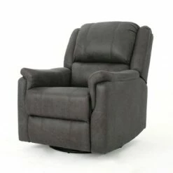 Jennette Tufted Swivel Gliding Recliner - Christopher Knight Home Charcoal Fabric -Living Room Chairs store unnamed file 2629
