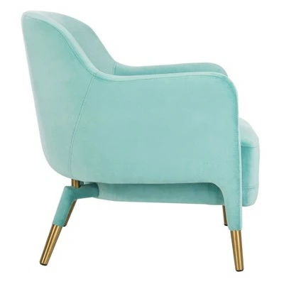 Topaz Velvet Armchair - Safavieh Aqua 4 Topaz Velvet Armchair - Safavieh Aqua - Image 3