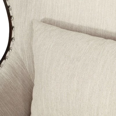 Mantua Contemporary Fabric Upholstered Accent Chair with Nailhead Trim - Christopher Knight Home Beige/dark Brown 10 Mantua Contemporary Fabric Upholstered Accent Chair with Nailhead Trim - Christopher Knight Home Beige/dark Brown - Image 8