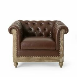 Castalia Chesterfield Tufted Club Chair with Nailhead Trim Midnight - Christopher Knight Home Cognac Brown/natural 22 Castalia Chesterfield Tufted Club Chair with Nailhead Trim Midnight - Christopher Knight Home Cognac Brown/natural -Living Room Chairs store unnamed file 2659