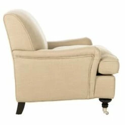 Chloe Club Chair Beige/Espresso - Safavieh -Living Room Chairs store unnamed file 2663