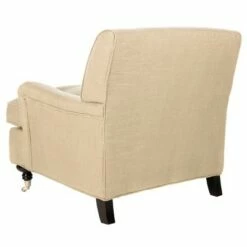 Chloe Club Chair Beige/Espresso - Safavieh -Living Room Chairs store unnamed file 2665