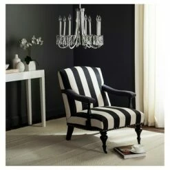 Upholstered Chair Black White - Safavieh