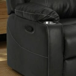Sarina Traditional Leather Recliner with Steel Cup Holders Black - Christopher Knight Home -Living Room Chairs store unnamed file 2686