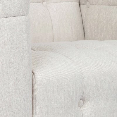 Mclarnan Contemporary Tufted Club Chair - Christopher Knight Home Beige/brown 4 Mclarnan Contemporary Tufted Club Chair - Christopher Knight Home Beige/brown - Image 2