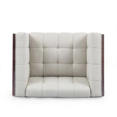 Mclarnan Contemporary Tufted Club Chair - Christopher Knight Home Beige/brown 7 Mclarnan Contemporary Tufted Club Chair - Christopher Knight Home Beige/brown - Image 5