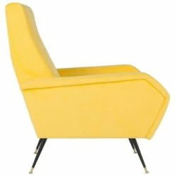 Aida Mid-Century Armchair - Yellow Velvet - Safavieh -Living Room Chairs store unnamed file 2723