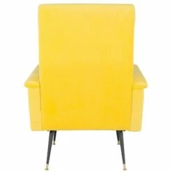 Aida Mid-Century Armchair - Yellow Velvet - Safavieh -Living Room Chairs store unnamed file 2724