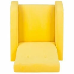 Aida Mid-Century Armchair - Yellow Velvet - Safavieh -Living Room Chairs store unnamed file 2725