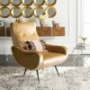 Elicia Mid-Century Armchair - Camel Velvet - Safavieh