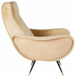 Elicia Mid-Century Armchair - Camel Velvet - Safavieh -Living Room Chairs store unnamed file 2730