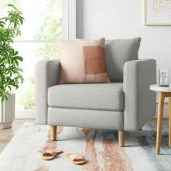 Jacobs Large Scale Mid-Century Modern Armchair - Project 62™ Rust Velvet