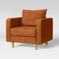 Jacobs Large Scale Mid-Century Modern Armchair - Project 62™ Rust Velvet -Living Room Chairs store unnamed file 2741