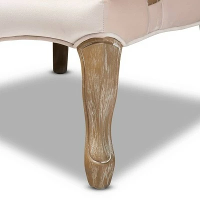 Vallea Traditional Velvet Wood Armchair - Baxton Studio Pink 6 Vallea Traditional Velvet Wood Armchair - Baxton Studio Pink - Image 4