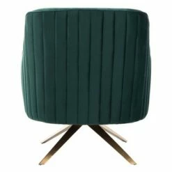 Leyla Channeled Velvet Accent Chair Emerald - Safavieh -Living Room Chairs store unnamed file 2805
