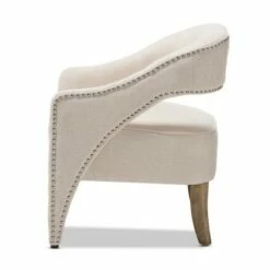 Floriane Modern and Contemporary Fabric Upholstered Lounge Chair Beige - Baxton Studio -Living Room Chairs store unnamed file 2811