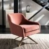 Leyla Channeled Velvet Accent Chair Dusty Rose - Safavieh -Living Room Chairs store unnamed file 2822