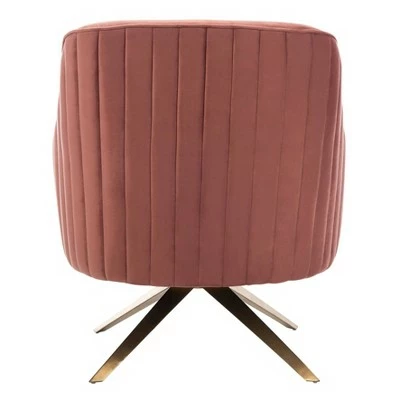 Leyla Channeled Velvet Accent Chair Dusty Rose - Safavieh 6 Leyla Channeled Velvet Accent Chair Dusty Rose - Safavieh - Image 4