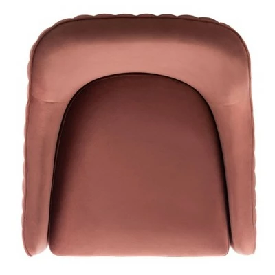 Leyla Channeled Velvet Accent Chair Dusty Rose - Safavieh 8 Leyla Channeled Velvet Accent Chair Dusty Rose - Safavieh - Image 6