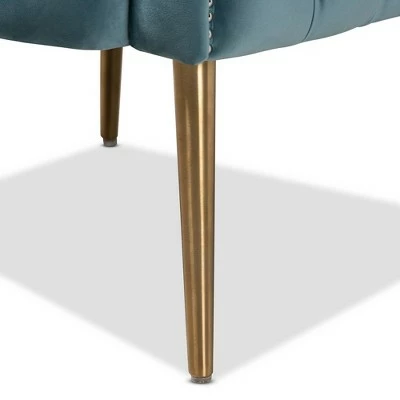 Marcelle Chair - Baxton Studio Light Blue/gold 6 Marcelle Chair - Baxton Studio Light Blue/gold - Image 4