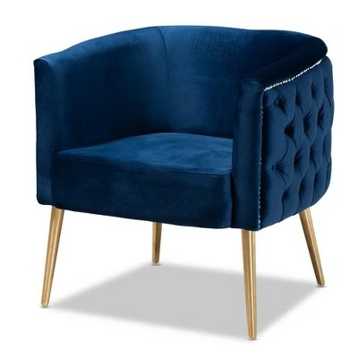 Marcelle Chair - Baxton Studio Light Blue/gold 12 Marcelle Chair - Baxton Studio Light Blue/gold - Image 10
