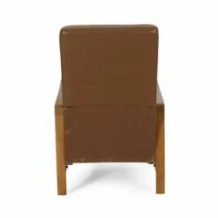 Munro Contemporary Channel Stitch Pushback Recliner Cognac Brown/Teak - Christopher Knight Home -Living Room Chairs store unnamed file 2851
