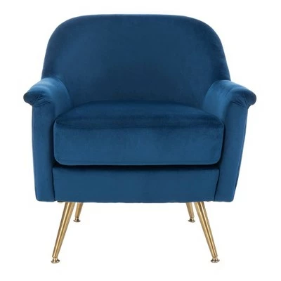 Brienne Mid-Century Armchair - Safavieh Navy/brass 14 Brienne Mid-Century Armchair - Safavieh Navy/brass - Image 12