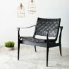 Dilan Leather Safari Chair - Safavieh Black