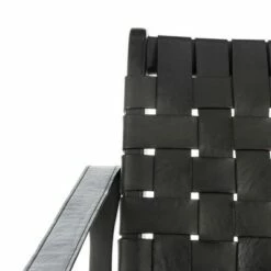 Dilan Leather Safari Chair - Safavieh Black -Living Room Chairs store unnamed file 2877