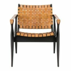 Dilan Leather Safari Chair - Safavieh Black -Living Room Chairs store unnamed file 2881
