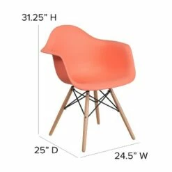 Flash Furniture Alonza Series Plastic Chair with Arms and Wooden Legs -Living Room Chairs store unnamed file 2890