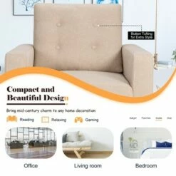 Costway Modern Tufted Accent Chair Fabric Armchair Single Sofa w/ Rubber Wood Legs Blue BeigeGrey 16 Costway Modern Tufted Accent Chair Fabric Armchair Single Sofa w/ Rubber Wood Legs Blue BeigeGrey -Living Room Chairs store unnamed file 2906