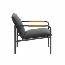 Sauder Boulevard Café Metal Lounge Chair Charcoal Gray