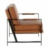 Franklin Armchair with Faux Leather Black/Camel Brown - LumiSource