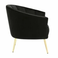 Tania Contemporary Upholstered Accent Chair - LumiSource Gold/black