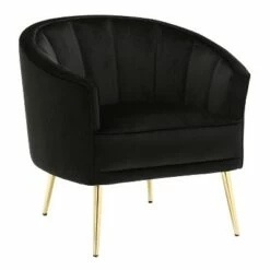 Tania Contemporary Upholstered Accent Chair - LumiSource Gold/black -Living Room Chairs store unnamed file 3003