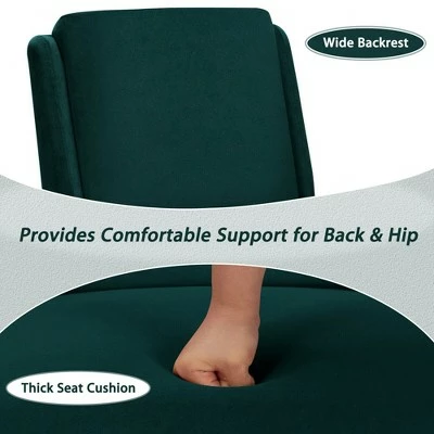 Costway Velvet Accent Chair Single Sofa Chair Leisure Chair with Wood Frame 5 Costway Velvet Accent Chair Single Sofa Chair Leisure Chair with Wood Frame - Image 3