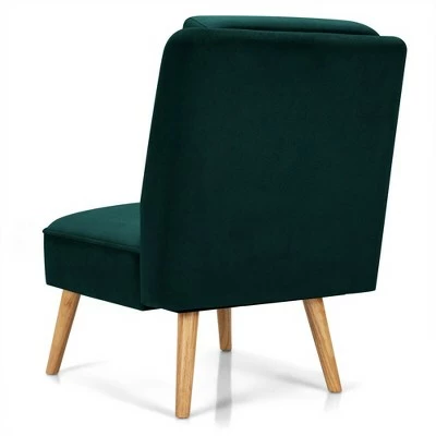 Costway Velvet Accent Chair Single Sofa Chair Leisure Chair with Wood Frame 10 Costway Velvet Accent Chair Single Sofa Chair Leisure Chair with Wood Frame - Image 8