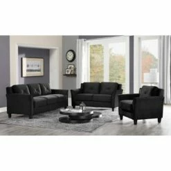 Harper Tufted Microfiber Chair - Lifestyle Solutions Black -Living Room Chairs store unnamed file 3025